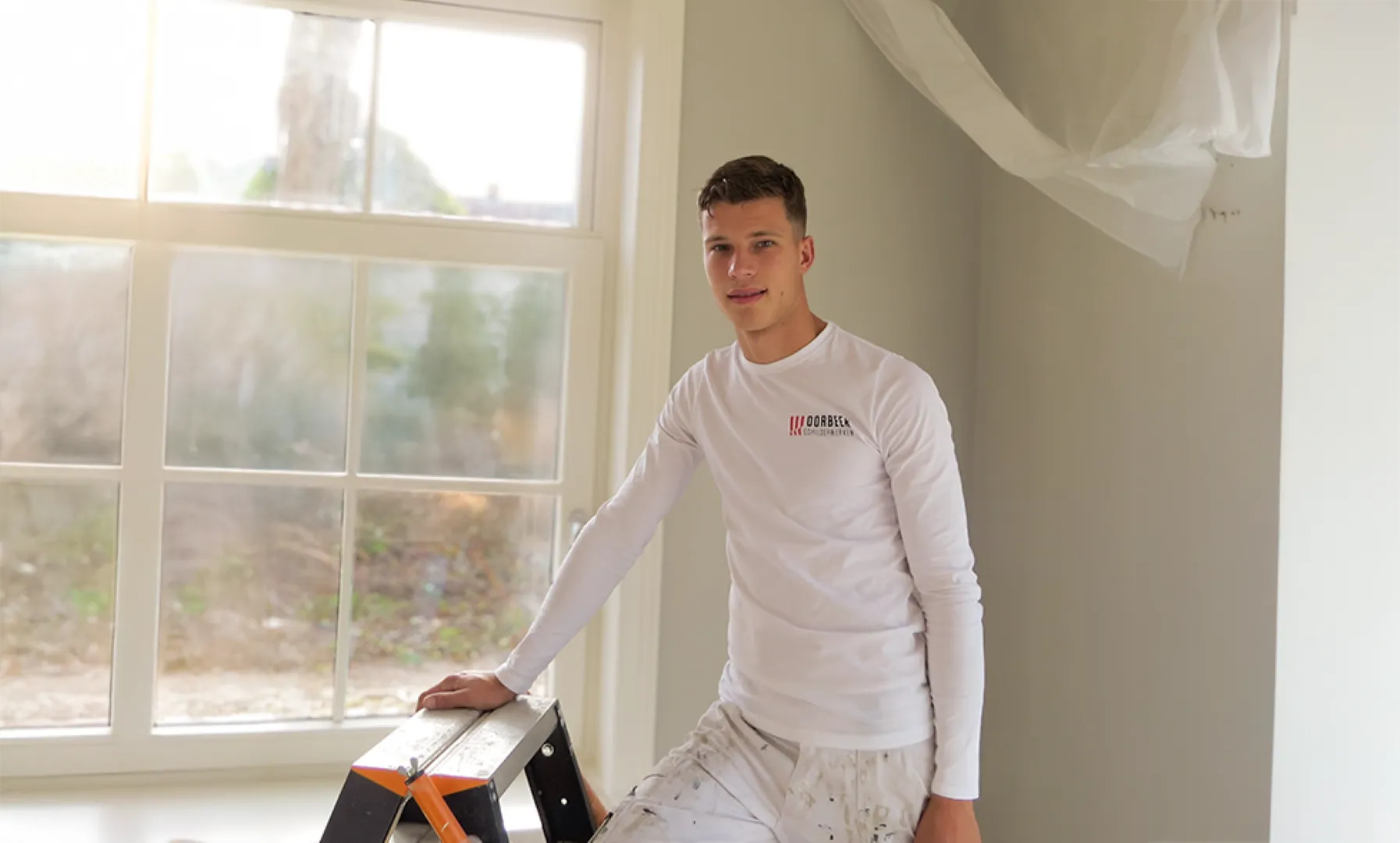 Muur verven door specialist